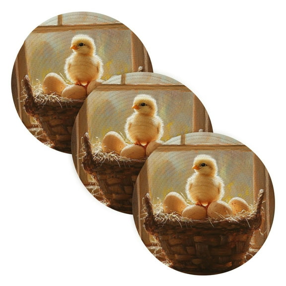 BZSMCE Mats for Pots,Pans Place Cute Chicken Baby Simple Style Pattern Pot Mats