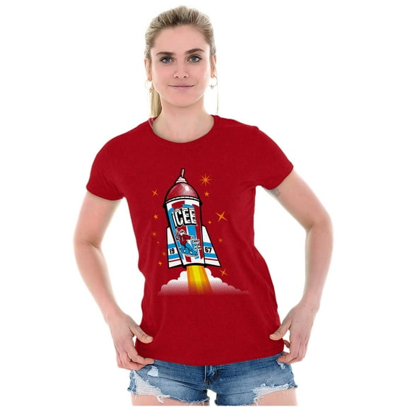 Official Icee Logo Rocket Women's T Shirt Ladies Tee Brisco Brands S