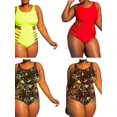 thumbnail image 3 of Womens Sexy Round Neck Halter One Piece Bathing Suits, 3 of 5