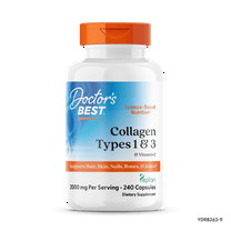 Doctor's Best Collagen (Types 1, 3) Peptan Capsules, 500 Mg, 240 Ct