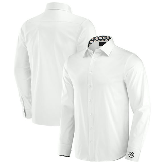 Men's J. Palmer White Pittsburgh Steelers Man-In-Motion Long Sleeve Button-Up Dress Shirt