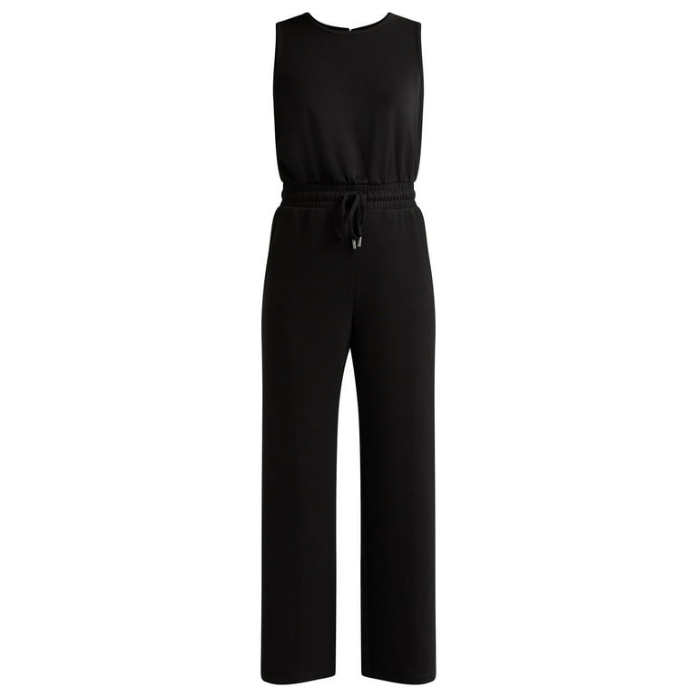 Scoop Women's Ultimate ScubaKnit Racerback Wide Leg Jumpsuit