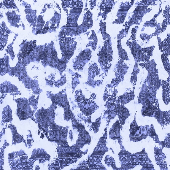 Ahgly Company Indoor Square Abstract Blue Modern Area Rugs, 5' Square