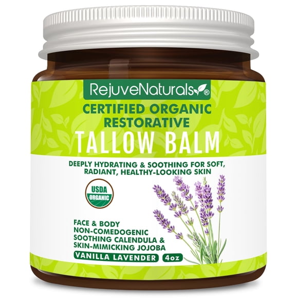 Balm Rejuvenaturals, sebo de res orgánico certificado por el USDA, 120 ml