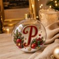 thumbnail image 4 of PLPPYFS Light Up Christmas Ornament, Christmas Holiday Letter Acrylic Ball with Warm LED, Mini Holiday Christmas Tree Hanging Decoration with Letter Scene Lighted for Window Xmas, 4 of 7