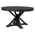 thumbnail image 4 of Retro Extendable Dining Table with A 12" Leaf, Round 4-Person Table with X-Shaped Base Legs For Dining Room and Living Room, Espresso, 4 of 9