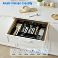 thumbnail image 3 of Lonian Silverware Drawer Organizer, Adjustable Drawer Organizer for Kitchen Utensils,  Plastic Cutlery Tray,  Black, 3 of 6