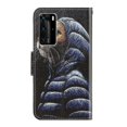 thumbnail image 3 of Adecuado para la funda de cuero volteada horizontal de dibujo de color Huawei P40 pro, con soporte & amp; Ranura de tarjeta & amp; Billetera (gato de plumón), 3 of 5