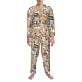 thumbnail image 3 of Lsque Floral Paisley Pattern Long Sleeve Pajama Set for Men - Soft 2-Piece Sleepwear and Loungewear Set with Pockets, Comfy Nightwear-XX-Large, 3 of 7