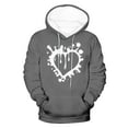 thumbnail image 5 of QUINDOS Mens Sweatshirts Zipper Front Heart Graphic Hoodies for Men Cool Long Sleeve Casual Pullover Tops Kangaroo Pocket, 5 of 5