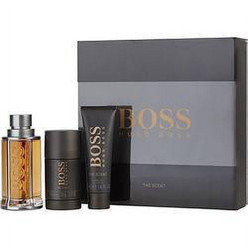 Boss The Scent by EDT Shower Pc 3.3oz 3 Gel Set Hugo Spray, Boss Deodorant 2.4 for oz - Stick, Men 1.6oz Gift
