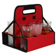 Trenton Gifts Reusable Cup Carrier | Holds 6 Cups or Cans | Sturdy Frame & Solid Base | Folds Flat