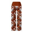 thumbnail image 3 of Hvot&aat Women's Comfy Stretch Christmas Pants Loose Straight Wide Leg Pants Patchwork Low Rise Trousers, 3 of 5