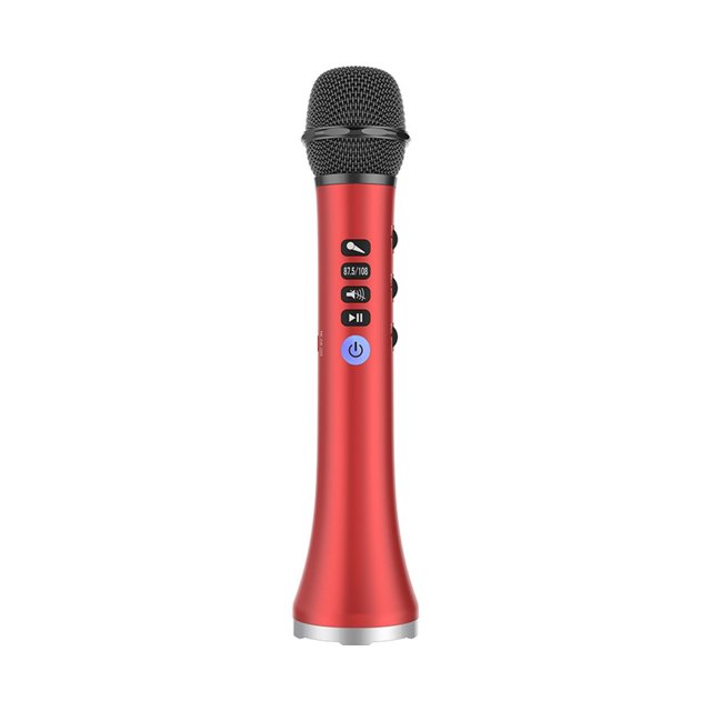 Wireless Karaoke Microphone Bluetooth-compatible Speaker Handheld Singing KTV Party Supply-Red