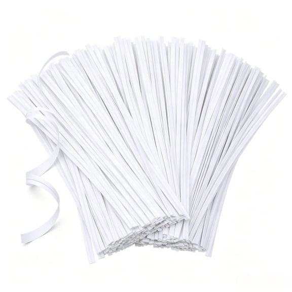 Twist Ties for Plastic Bags White Paper Reusable Bread for Party Candy Cakes 1000 Pcs