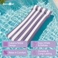 thumbnail image 2 of Sun's Out 70" Purple Cabana Stripe Pool Lounger – Inflatable Floating Mat, 2 of 5