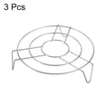 thumbnail image 3 of Uxcell 3pcs Round Cooking Rack 7.9" Dia Stainless Steel 2" Tall for Cooking, Silver, 3 of 6