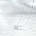 thumbnail image 4 of Gem Stone King 18K White Gold White Moissanite Necklace for Women (0.50 Cttw, Gemstone, Round 5MM, 18 inch Chain), 4 of 4