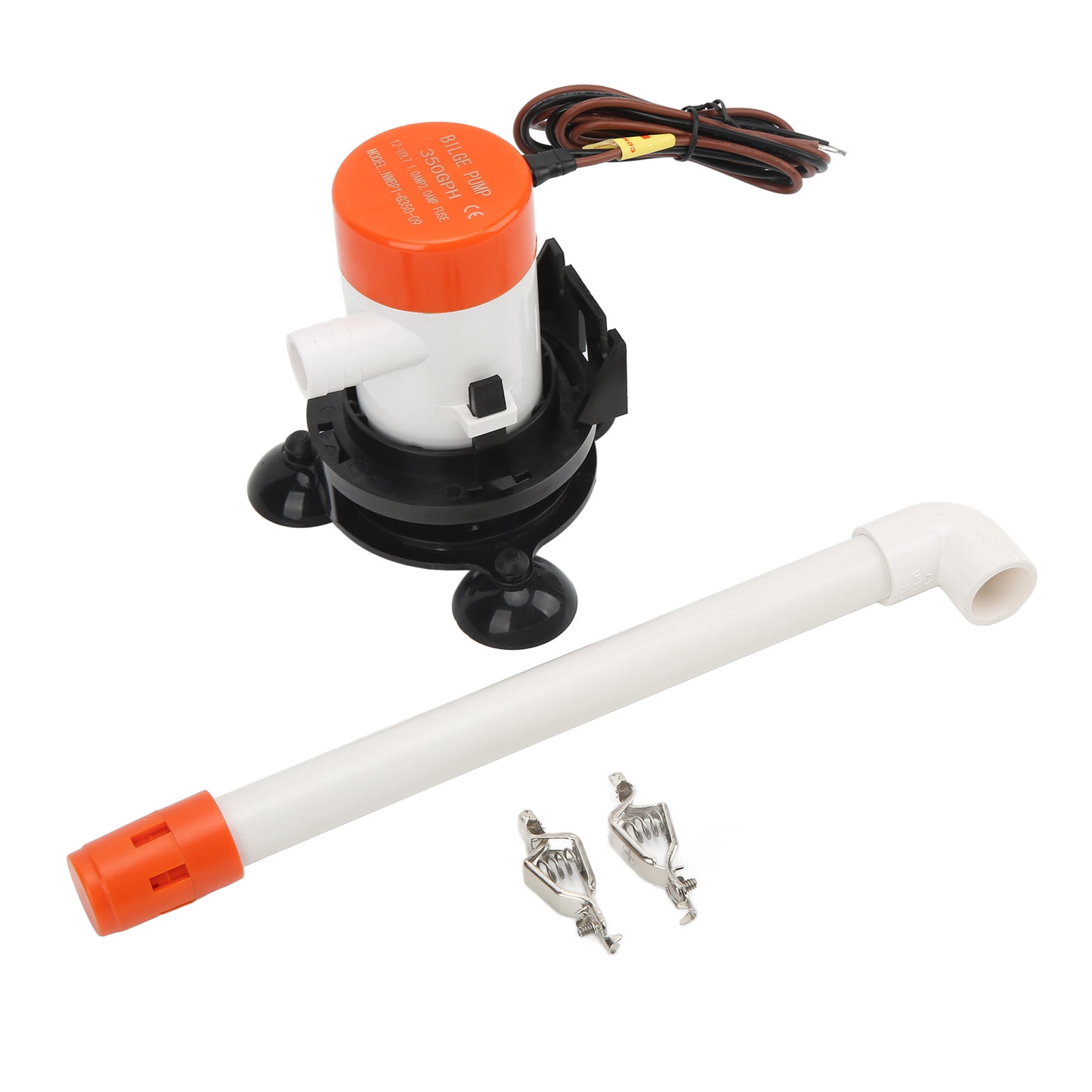 Livewell Pump, Maximum 350GPH Rugged Housing Submersible Boat Bilge