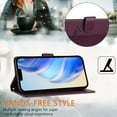 thumbnail image 6 of for Google Pixel 7 Pro Case Wallet with RFID Blocking Card Holder, Shoulder Strap & Wrist Strap, Smile Pattern PU Leather Magnetic Clasp Flip Purse Case for Google Pixel 7 Pro, Darkpurple, 6 of 14