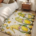 thumbnail image 5 of Summers Lemon Gnomes Washable Area Rugs 2.7'x5', Farm Yellow Fruit Green leaf Newspaper Low Pile Throw Living Room Rug Non-Slip Sturdy Edge Binding Carpet for Indoor Entryway Bedside Kitchen, 5 of 9