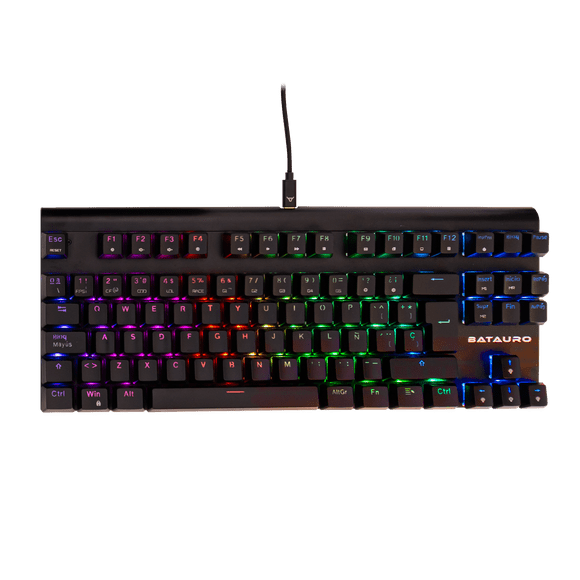Teclado Batauro Aubrac Mecánico Switch Blue TKL Alámbrico RGB Español Negro