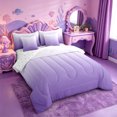 thumbnail image 2 of meiyoeat Modern Abstract Aesthetic 7 Pieces Full Size Bedding Sets,Purple Ombre Print Full Size Bed in a Bag For Girl,Reversible, 2 of 7
