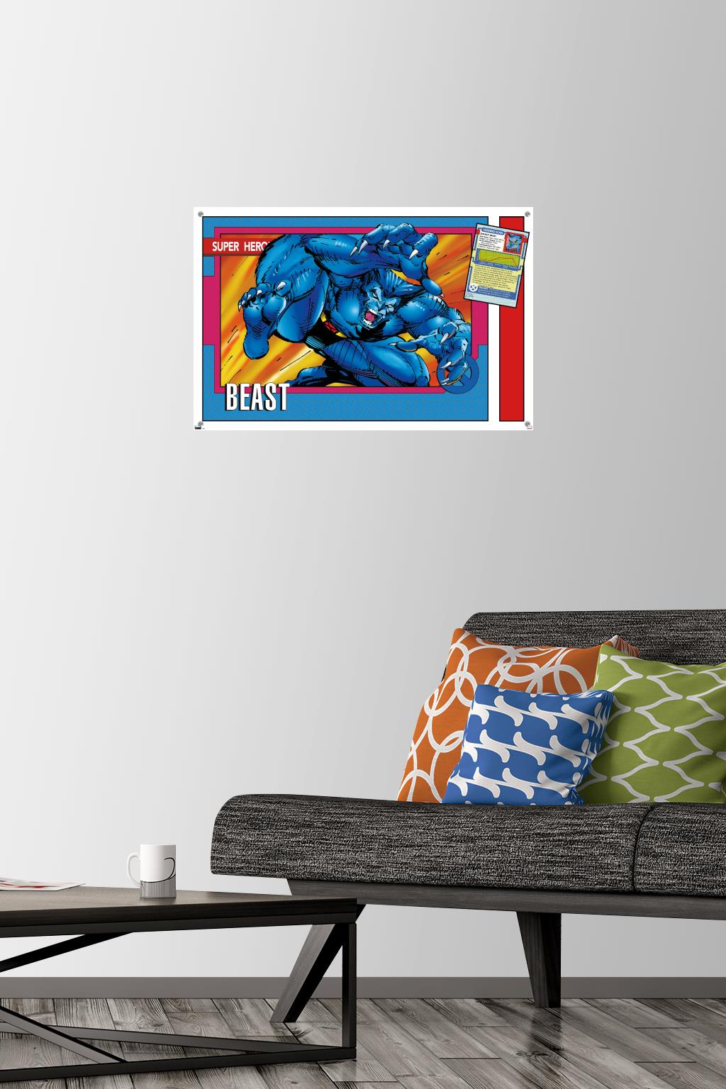 Marvel Trading Cards - Beast Wall Poster with Push Pins, 14.725" x 22.375"