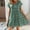 Green, variant on TIHLMK Summer Dress for Women Women Fashion Summer Print Short Sleeve V-Neck Casual Knee-Length Dress