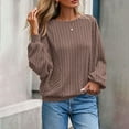 thumbnail image 6 of Ultra Soft Textured Sweatshirt for Womens Relaxed Fit Athletic Stretch Pullover Sweater Blouses Velvet Knit Sweater Shirts Baggy Boho Spring Tops, 6 of 7
