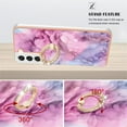 thumbnail image 6 of SaniMore for Samsung Galaxy S24 Plus Case, Marble Pattern 3 in 1 Heavy Duty Shockproof Full Body Hard PC+IMD Bumper Drop Protective Women Girls Cover Rotating Ring Bracket Stand, Pink, 6 of 10