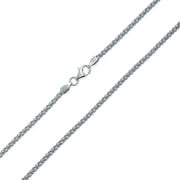 Bali Style Popcorn Coreana Chain Necklace for Women Black Oxidized 925 Sterling Silver 030 Gauge Made In Italy 16 Inches