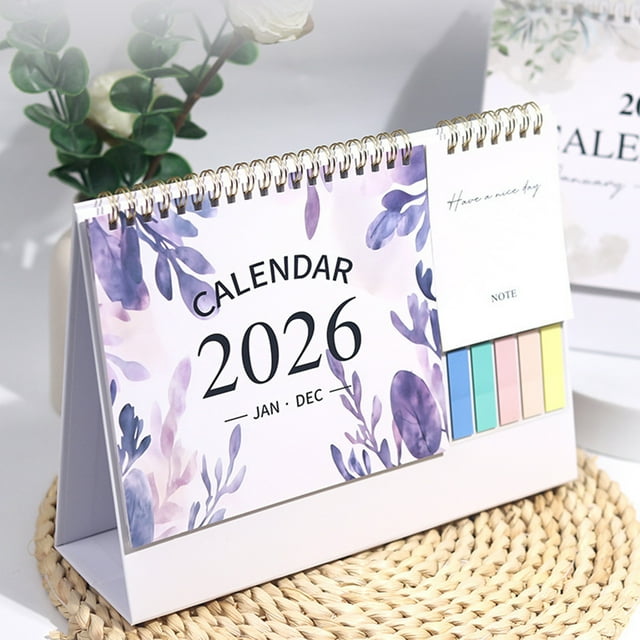 Wzzjkit Calendrier de Bureau Multifonction Ornements de Bureau Calendrier de Planification Quotidienne
