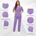 thumbnail image 3 of VIAOLI  Scrub for Women Set Y-neck Scrub Top & Cargo Pants, Breathable, Quick Drying, 3 of 6