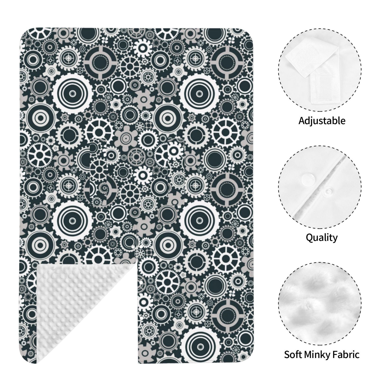 Car Seat Cover Baby - white gear Pattern Breathable Infant Car Seat Cover for Baby Carseat, Lightweight Comfort Baby Essentials Must Haves Newborn Stuff for Girl Boy