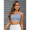 thumbnail image 5 of DARING DIVA Women's Three Spaghetti Thin Straps Sports Bra Fitness Tank Top Blue L, 5 of 6