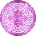 thumbnail image 1 of Ahgly Company Indoor Round Medallion Purple Traditional Area Rugs, 3' Round, 1 of 4