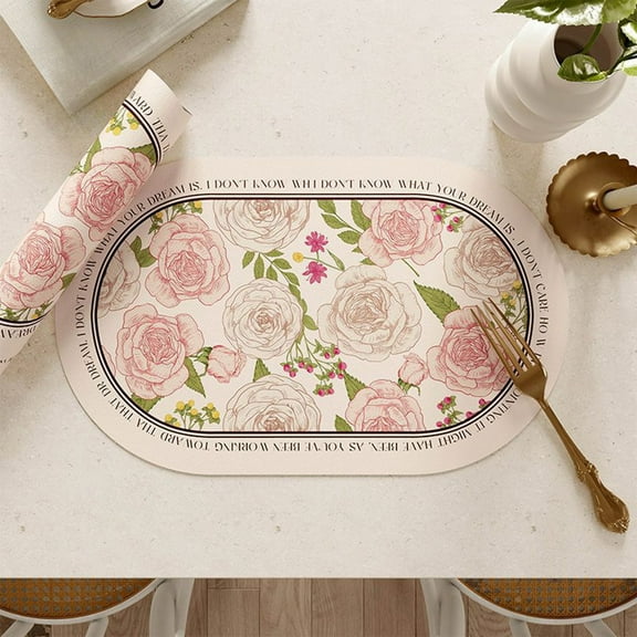 Zenithome Premium Rubber Placemats Set of 1, Oil-Proof Waterproof Heat Insulation Mat, Non-Slip Double Thick European Western Style for Dining Table, Cafe, Multicolor 15x15 Inches