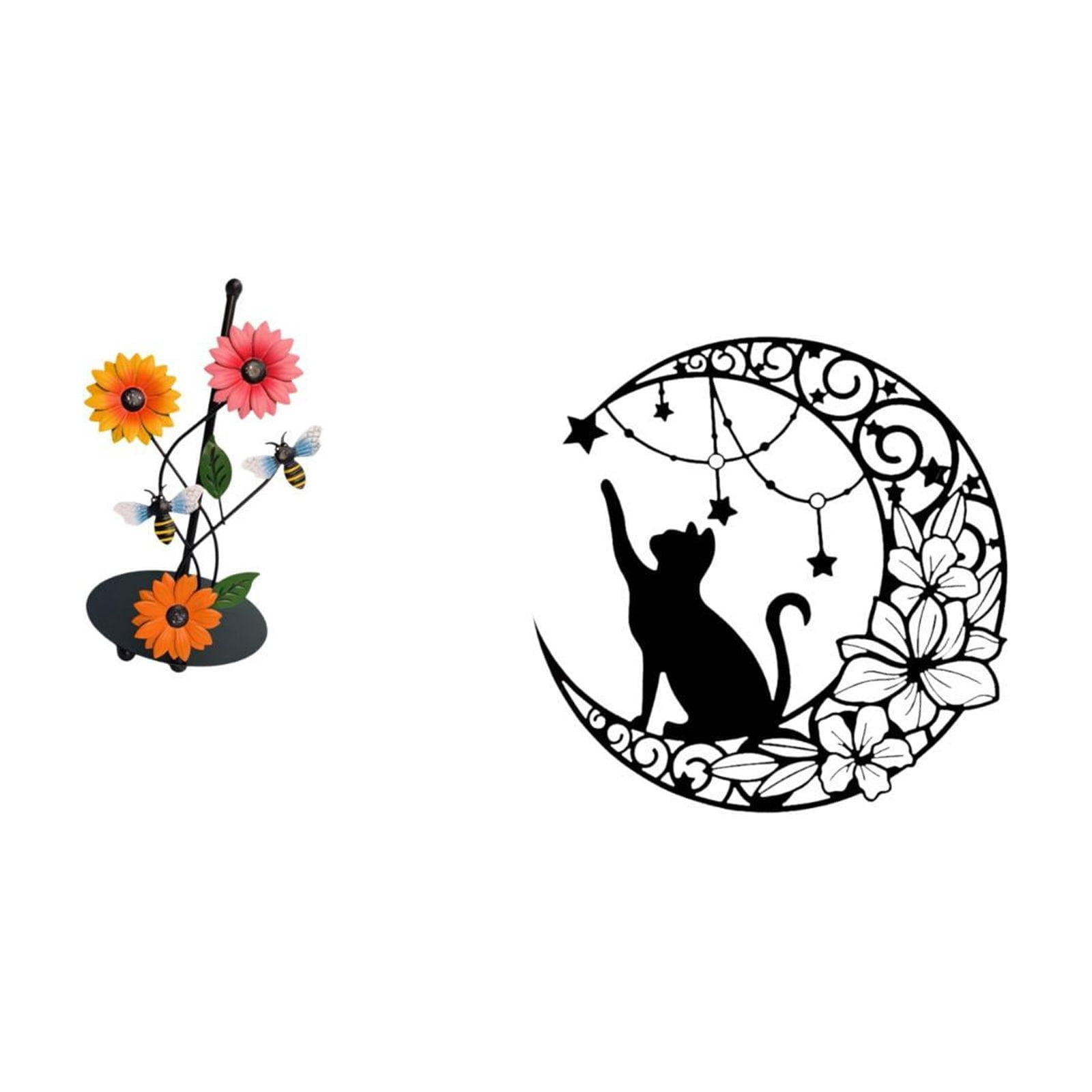 Fiocias Toilet Paper Holder Iron Paper Towel Holder Countertop Metal Black Cat Wall Decor Statue Figurine Minimalist Wall Art Sculpture Ornament Sturdy Constr