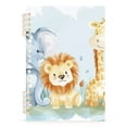thumbnail image 2 of Lion Elephant Giraffe Leaves Ring Binder Notebook Journey Note Diary College Ruled Spiral Notebook Study Loose Leaf Paper A5 60 Pages, 2 of 8