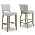 thumbnail image 6 of Set of 2 Aleck Beige Fabric Bar Stool with Antique Finish Wood Legs, 6 of 6