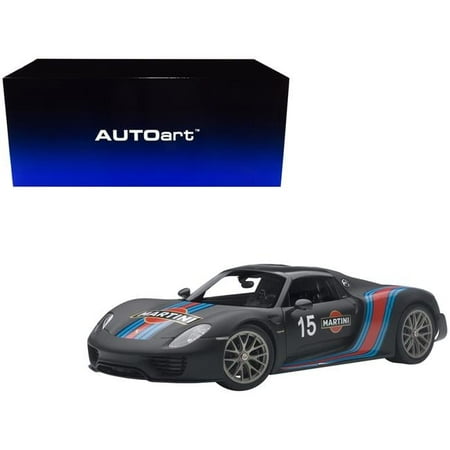 No.15 Porsche 918 Spyder Weissach Black-Martini Livery 1-18 Scale Model Car