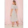 thumbnail image 6 of Ivory Ditsy Floral Butterfly Sleeve Square Neck Midi Dress, 6 of 6