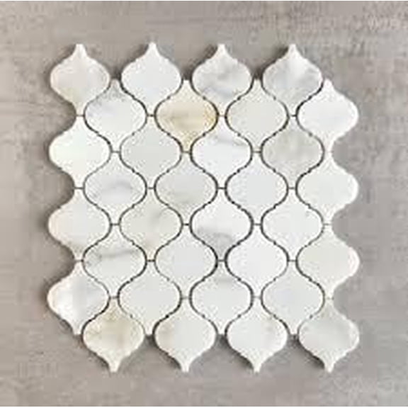 CNK Tile Calacatta Marble Mosaic Floor Tiles for Bathroom, 12" x 12