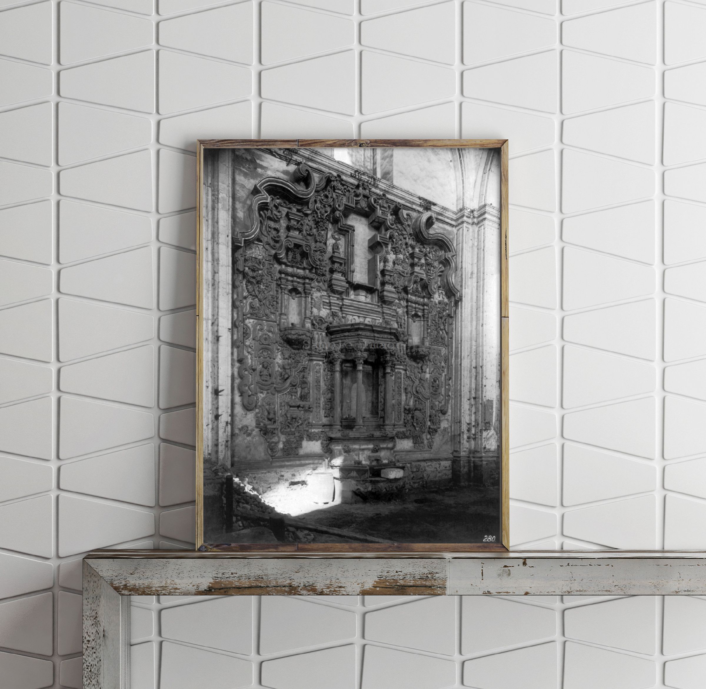 Photograph of Stone retablo, Iglesia de San Pablo El Viejo, Mexico City