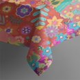 thumbnail image 2 of Colorful Pioneer Flower Patchwork Rectangle Tablecloth 60"x102",Waterproof Polyester Rectangle Table Cloth, Wipeable Spillproof Polyester Tablecloth for Dining, Camping, Indoor and Outdoor, 2 of 6