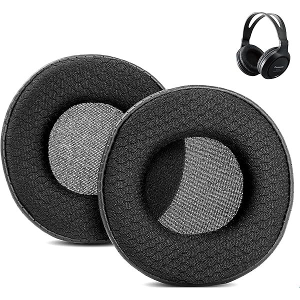 wonima11 Breathable Replacement Earpads Cushion Compatible with Panasonic RP-HT161 HT 161 Headphone Ear Pads with Mesh Fabric/Punched Protein Leather and Memory Foam