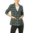 thumbnail image 6 of MODA NOVA Juniors Notched Lapel Double Breasted Padded Shoulder Blazer, 6 of 7