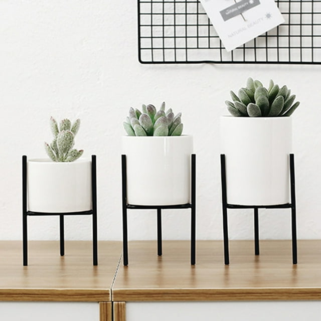 Neinkie Modern Plant Holder, Adjustable Width 5 to 6 inches, Mid Century Metal Plant Stand Indoor Outdoor, Tall Flower Planter Pot Stand for Corner Display(Pot Not Included)