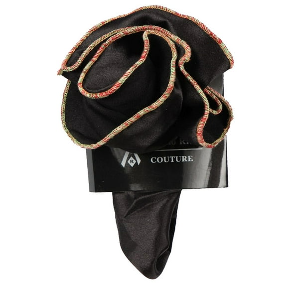 PS-Z-RD-24 - Round Pocket Square Accessory - Black Red Gold Green